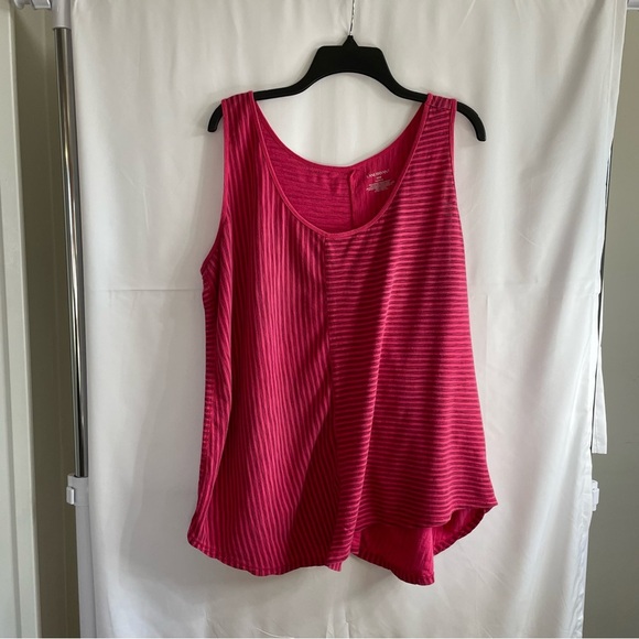 Lane Bryant Striped Pink Tank Top 100% Cotton Summer Beachy - Picture 1 of 3